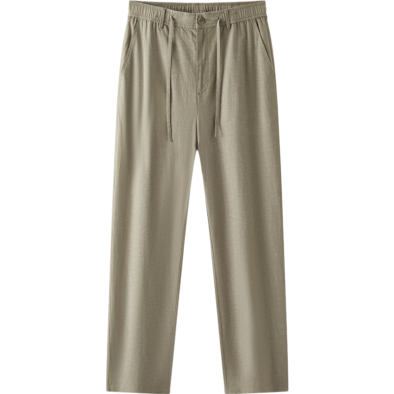森馬（Semir）[商場(chǎng)同款]休閑褲男棉麻寬松直筒褲純色極簡(jiǎn)2025夏季新款長(zhǎng)褲 咖色調(diào)00355 L