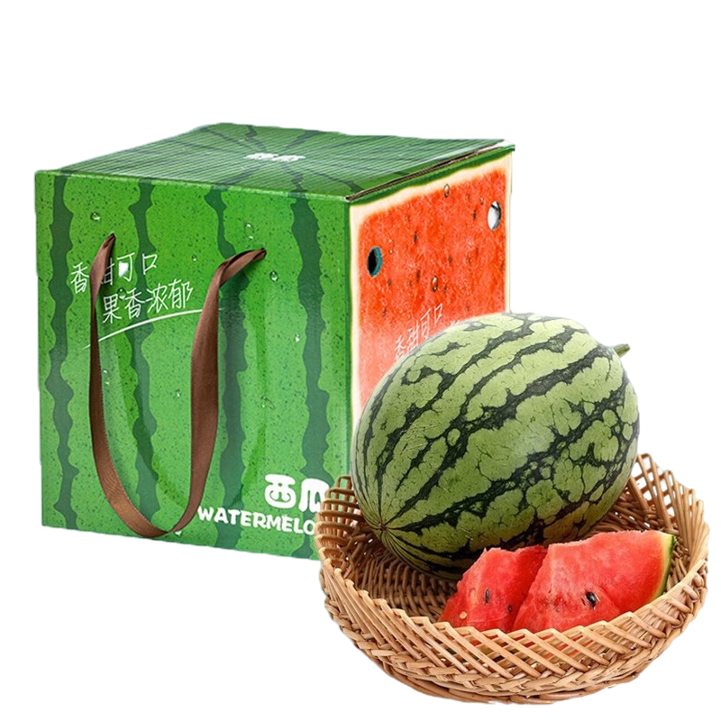 闽域寻鲜云南高山麒麟西瓜【8424麒麟西瓜】头茬麒麟西瓜皮薄脆甜新鲜水果 1个瓜 重4-5斤｜头茬新瓜 产少限量