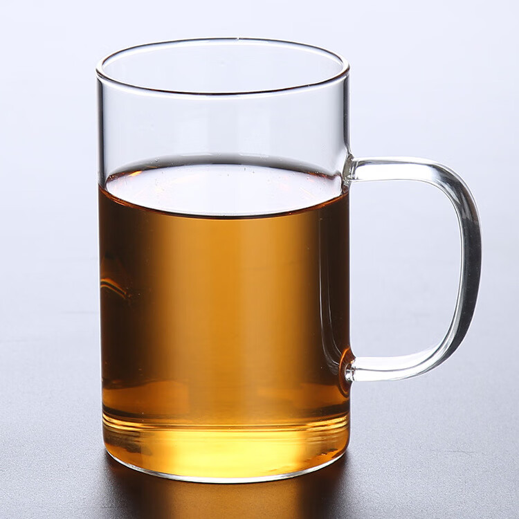 【精选直发】玻璃杯透明带把大容量家用喝水杯泡茶杯子早餐牛奶杯 透明把杯 1只 直径80mm高度110mm容量401-500ml