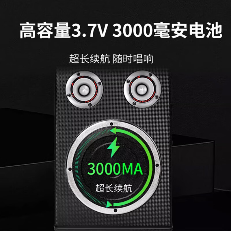 雅奇仕广场舞重低音无线蓝牙音箱音响户外话筒K歌家用大音量超重低音炮可插卡 标准无咪【8吋低音+双3吋高音】
