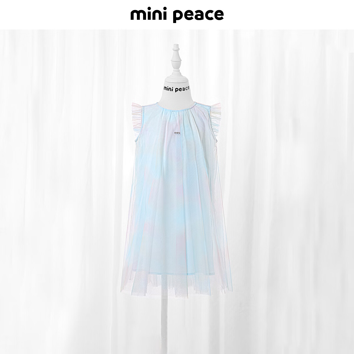 MiniPeace太平鸟童装夏新女童连衣裙FBFAF2388 融冰蓝 120cm