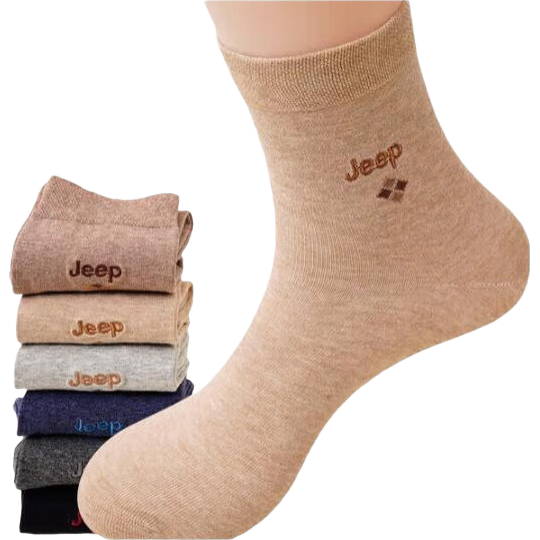 百亿补贴:JEEP袜子男士袜子100%纯棉7A抗菌防臭全棉商务中筒袜艾草香薰袜5双装104.8元拍2件(合52.4元/件)