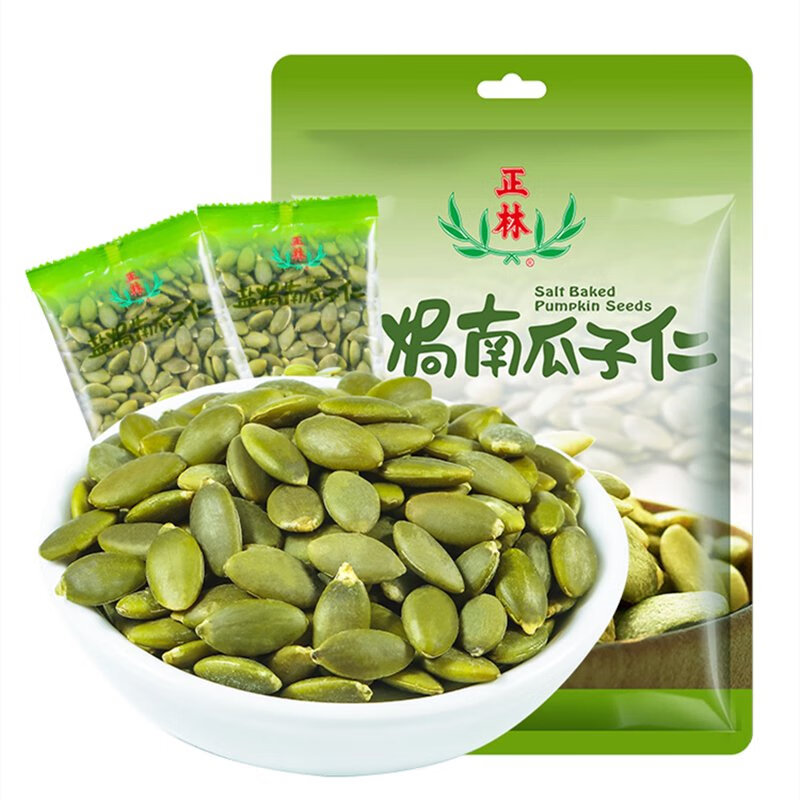 正林鹽焗南瓜子仁罐裝/袋裝熟南瓜籽仁年貨炒貨堅果休閑零食 鹽焗南瓜子仁228g*1袋