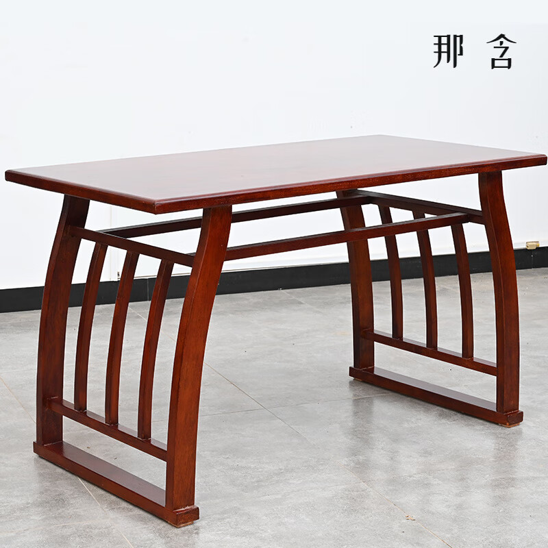 蘇旅國(guó)學(xué)桌實(shí)木國(guó)學(xué)書(shū)法桌馬鞍桌培訓(xùn)班課桌椅雙人學(xué)生課桌幼兒園仿古 一桌兩方凳120*40*70