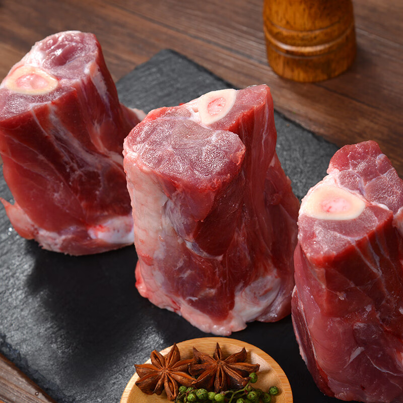 金锣猪尾巴猪肉肋排块猪腿肉梅花肉五花肉猪棒骨猪蹄块不带蹄筋 1kg*3袋猪棒骨块