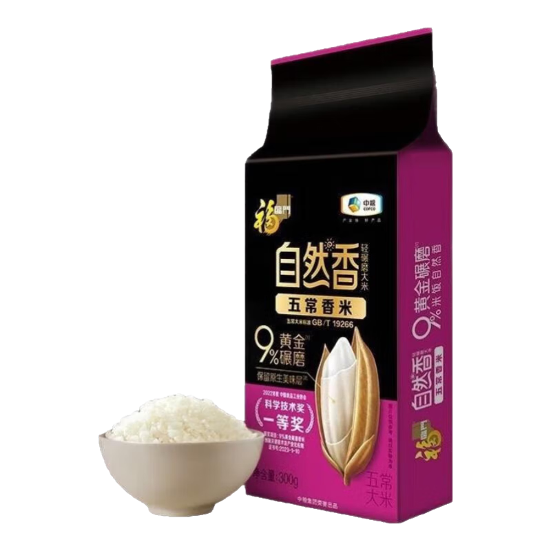 plus：福临门自然香五常香米（焕新装）300g *3袋