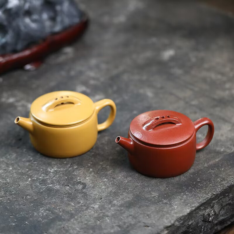 紫砂壶全手工泡茶壶泡茶壶养生壶 黄金朱泥汗瓦（单壶）