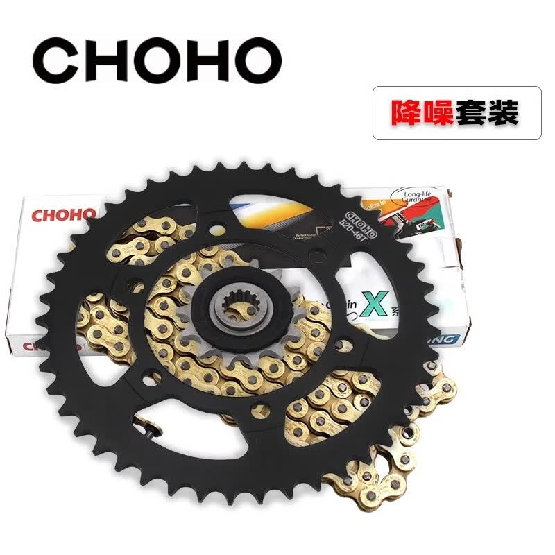 征和链条官旗 适用摩托车DR300TR300XCR300降噪链轮套装油封链条 TR300高配三件套：46黑14T-520 X2/118L金
