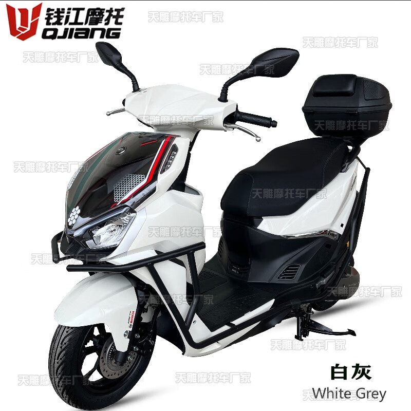 钱江牌鸿150RS踏板车水冷前后碟刹ABS燃油省油国四电喷高配可上牌 白灰水冷ABS+TCS双通道)
