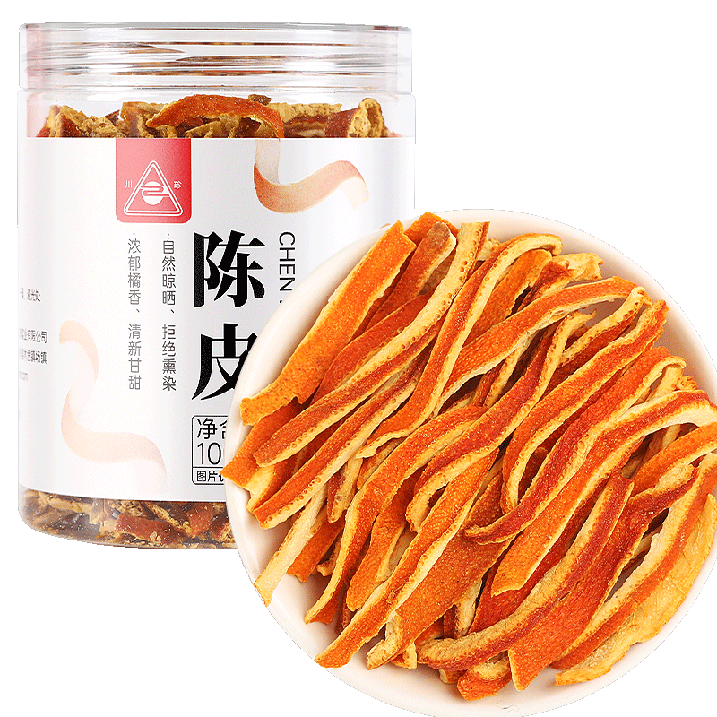 川珍陈皮丝100g 橘皮干无熏染烧卤炖菜香辛调料泡水泡茶煲汤煮粥食材