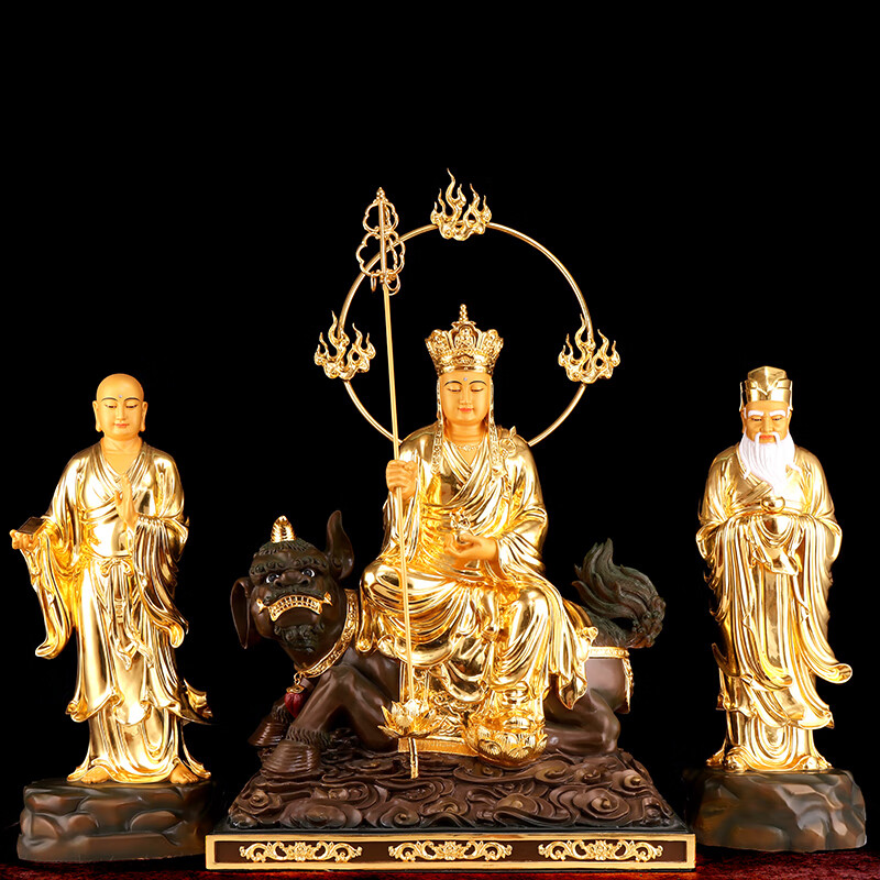 菩萨闵公道明铜谛听地藏王佛像佛堂寺庙居家摆件 头顶高72公分地藏王