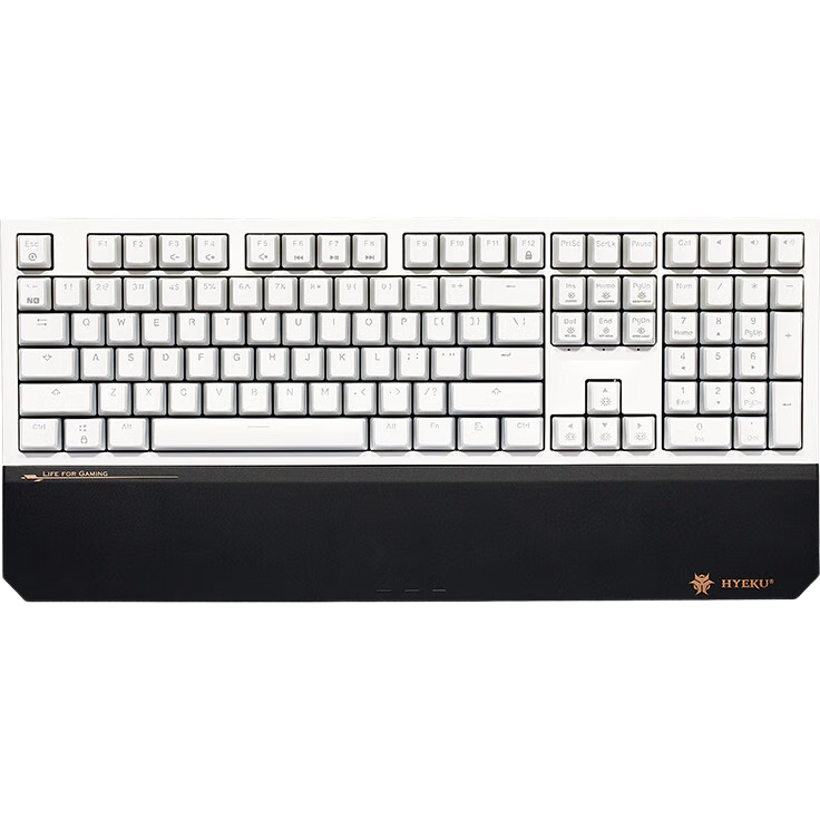 黑峽谷（Hyeku）X5 有線/無線2.4G雙模電競(jìng)機(jī)械游戲鍵盤108鍵PBT鍵帽牛奶綿綿冰凱華BOX天空藍(lán)軸附卡扣腕托