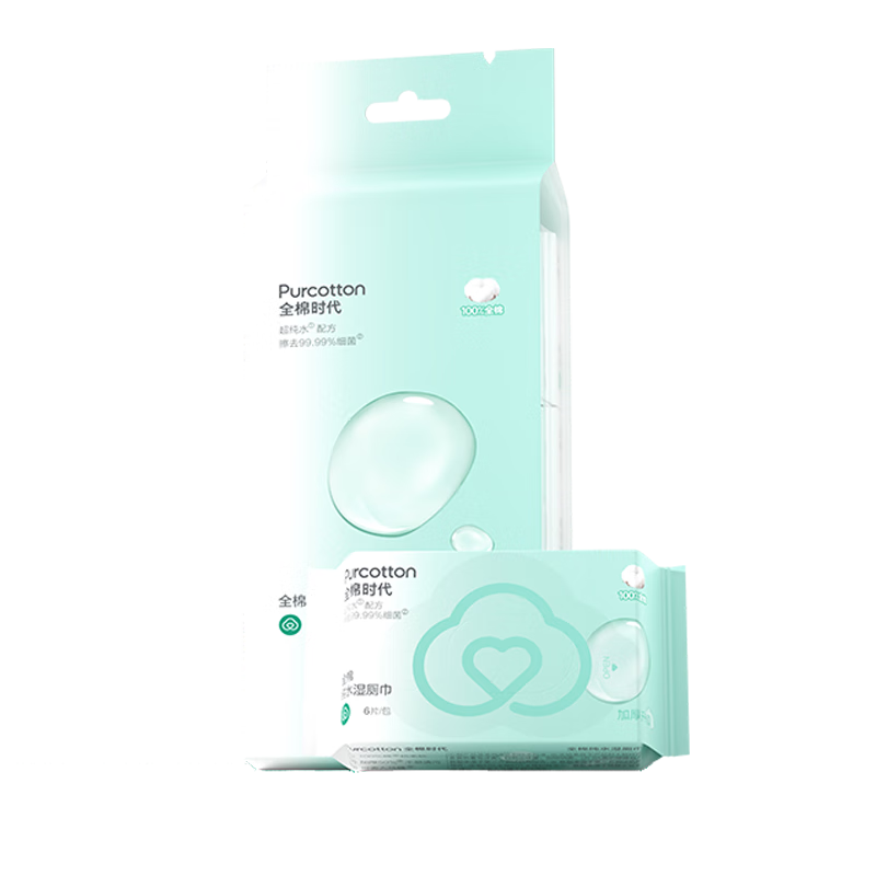 ȫʱ PurCotton ˮminiʪ޽ 6Ƭ*6 190*150MM Яװ 9.9Ԫ