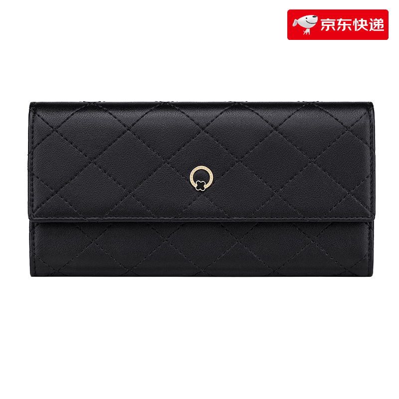 蔻一錢包女士2025新款真皮手拿包女零錢包多功能長款錢夾女 黑色 【】