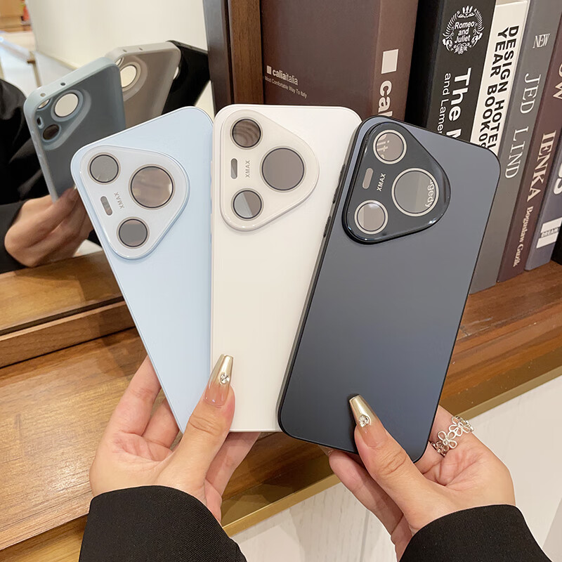 LNXXS 【自带水晶镜头膜】适用于华为pura70手机壳新款超薄磨砂HuaweiP70pro+原机色防摔商务高级感硬套 冰晶蓝【透亮镜头膜，磨砂防指纹】 华为Pura 70 Pro+
