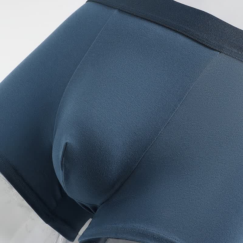 芬腾内裤男式2025年内裤中腰简约平角内裤4条装 灰色/墨兰/宝蓝/蓝色 4条 2XL