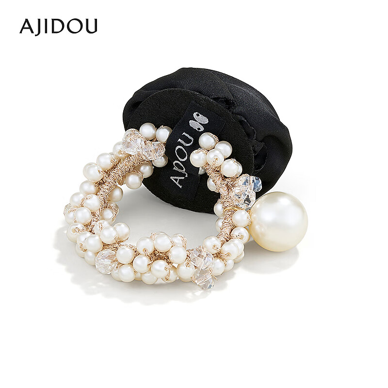 AJIDOU阿吉豆发圈生日礼物 时尚简约仿珍珠玫瑰发圈发饰送女友闺蜜老婆 绿色 1个