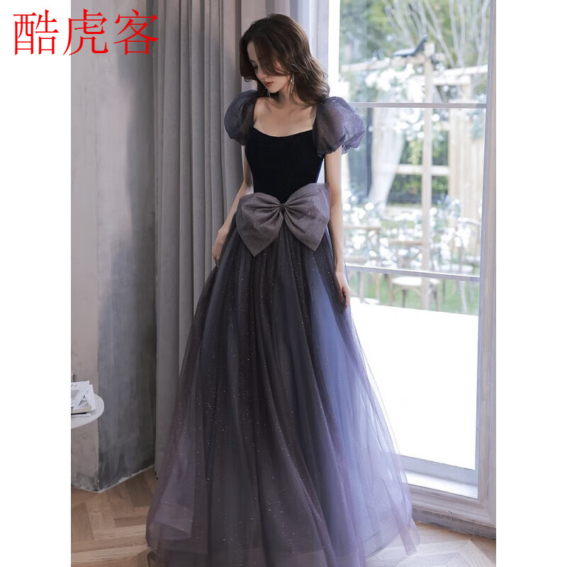 酷虎客生日禮服女款氣質(zhì)高端法式晚禮服裙女2025輕奢小眾高端藝考學(xué)生日 藏青色 621 輕微掉粉 XS