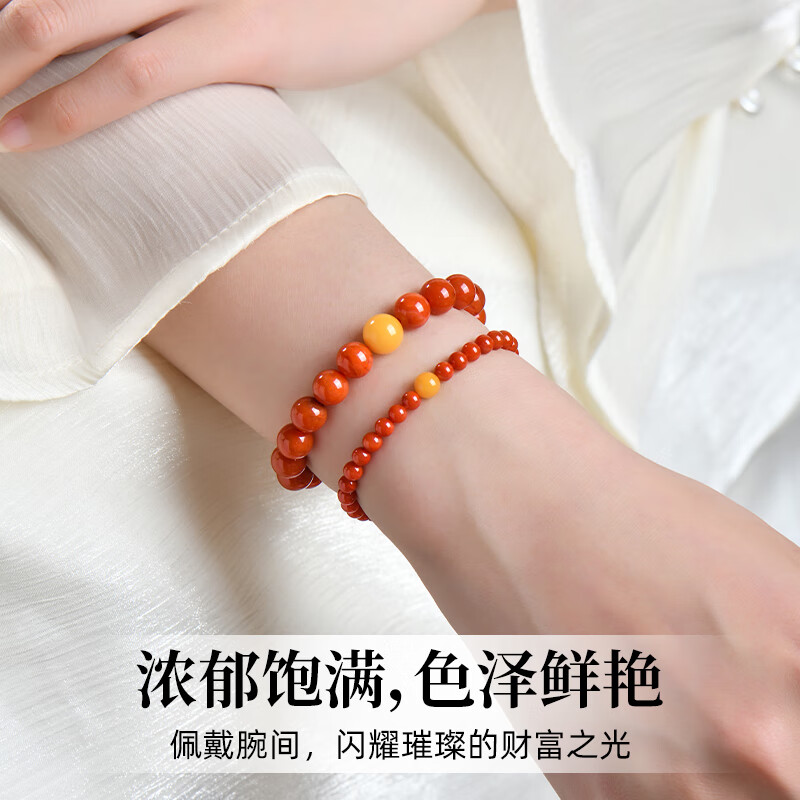 祥隐【普陀山直发】天然南红玛瑙手串女收藏级满肉本命年生日礼物男士