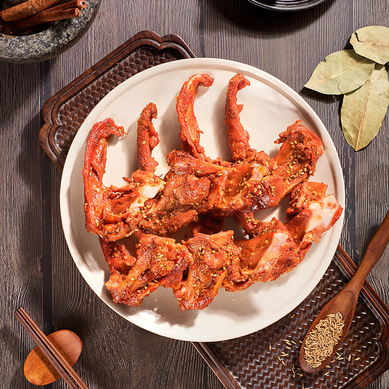 紫燕百味鸡孜然锁骨零食预制菜休闲卤味熟食即鸭肉网红鸭锁骨开袋51g