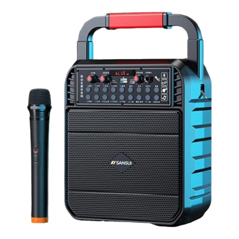 山水（SANSUI）SS20無線藍牙音響手提便攜家用戶外K歌演出廣場舞音箱大功率重低音大音量唱歌聲卡播放器  頂配版【單麥】32G優(yōu)盤