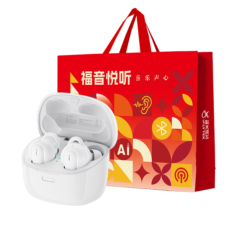 科大讯飞助听器福音悦听礼袋款中老年耳聋耳背无线入耳式蓝牙智能 智能AI礼袋款[送礼精选]