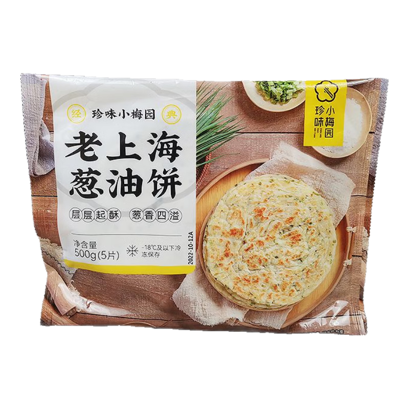 珍味小梅園老上海蔥油餅500g*3包速凍點(diǎn)心小吃兒童早餐手抓餅煎餅 1500g