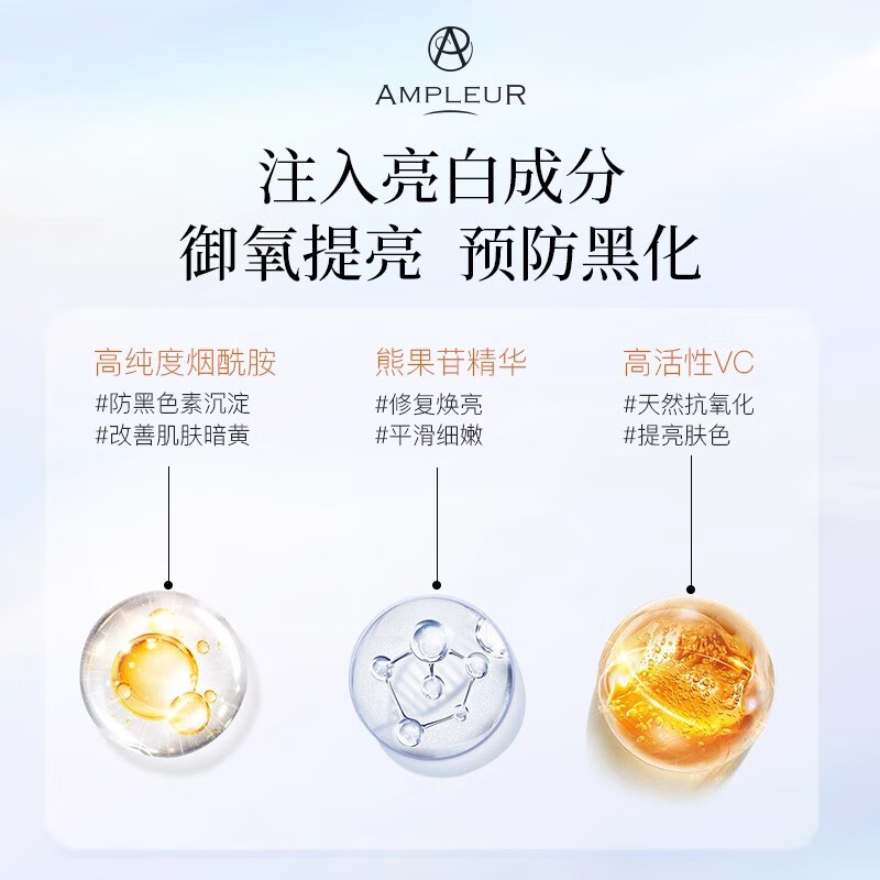 AMPLEUR日本进口防晒霜圣诞礼物清透防晒精华乳30g隔离紫外隔离霜小白管 升级款亮白防晒2支【出游必备】 护肤必备