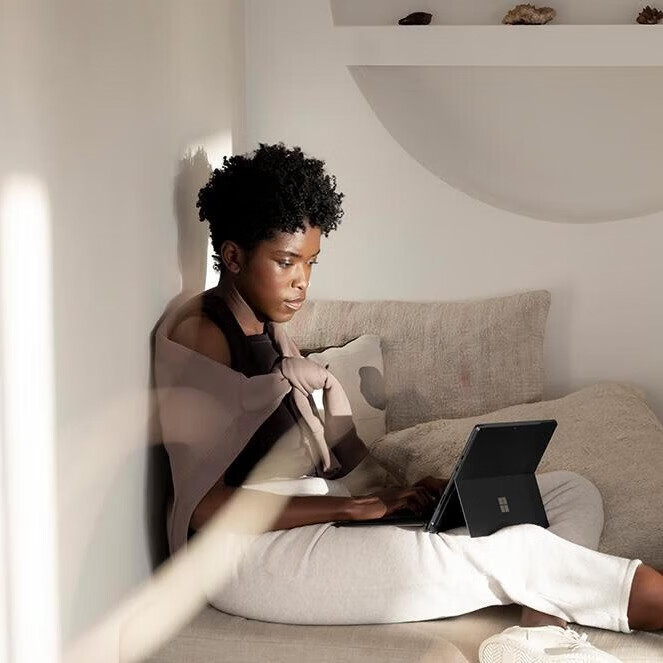 微软Surface Pro7 /7+/6/5/4/3原装键盘盖 原厂键盘磁性键盘12.3英寸 典雅黑 简装【店保12个月】