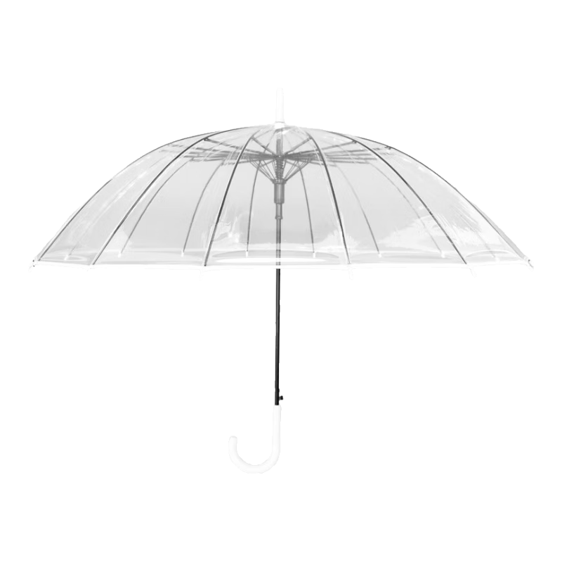 范爺家16骨長柄透明雨傘ins氛圍感拍照神器直桿環(huán)保雨傘大號(hào)雙人傘