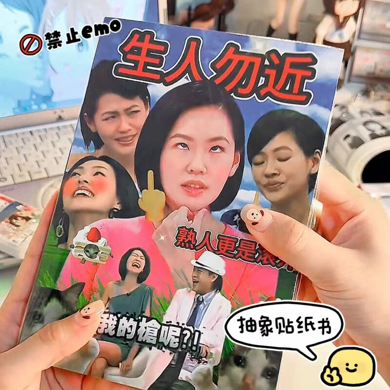 新彩匯抽象表情包貼紙書小s語錄嬛嬛網(wǎng)絡(luò)熱梗圖表情裝飾貼紙diy手賬素材 【抽象表情包貼紙本】1本