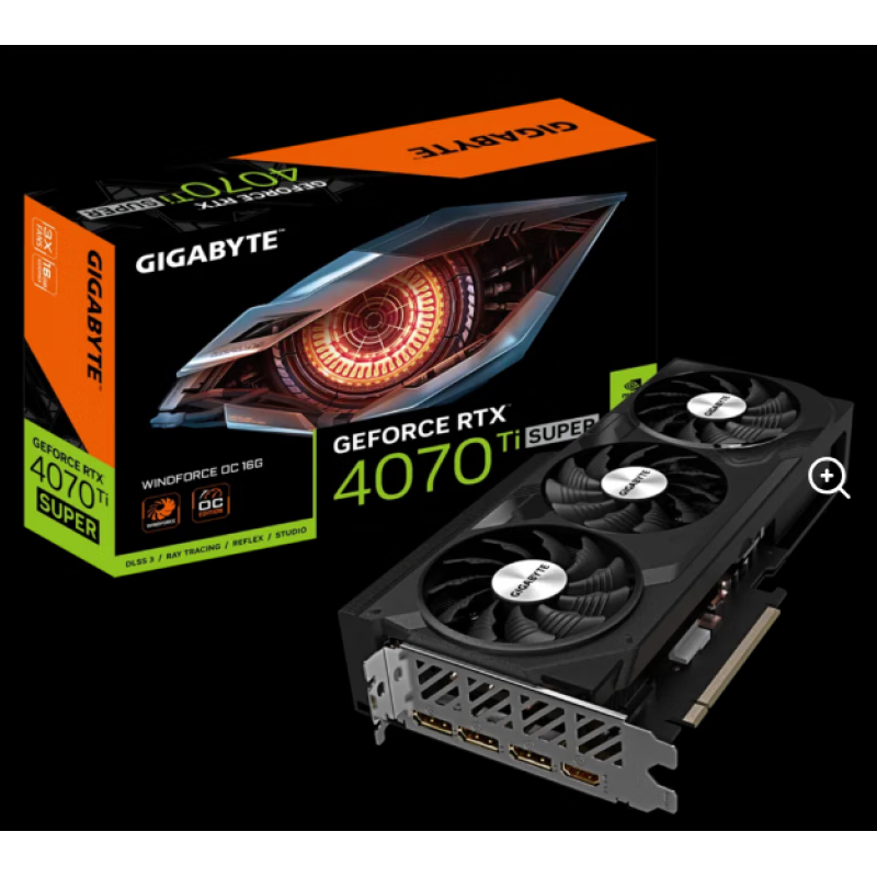 技嘉4070 Ti SUPER WINDFORCE OC 16G 风魔 显卡 （显卡长度261） 技嘉GV-N407TSWF3OC-16GD 风魔 16GB