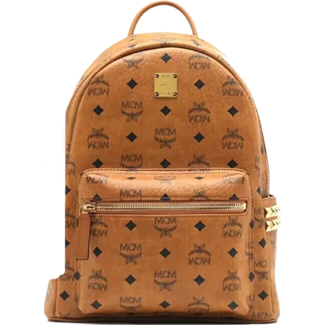 MCM女士STARK小号侧饰铆钉双肩背包MMKEAVE15CO 15女包轻奢年货礼物