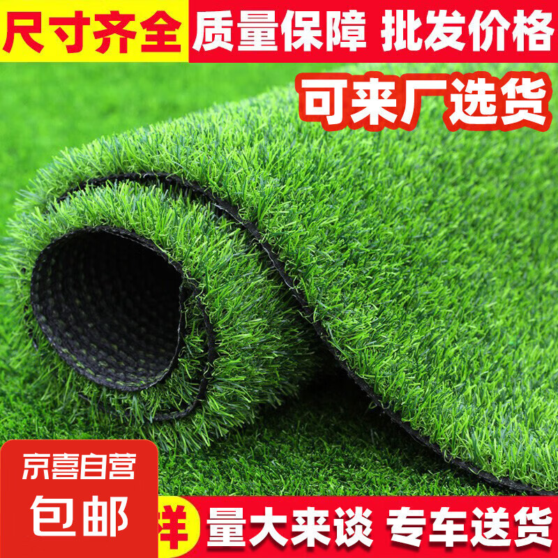 仿真草坪地毯人造人工草皮綠色戶外裝飾假草塑料墊子陽臺幼兒園 2厘米加厚春草（2米寬*10米長）