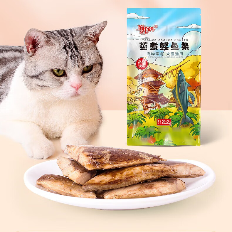 陪伴岁月（ACCOMPANYING DAYS）宠物零食鸡胸肉猫狗通用蒸煮湿粮 鲣鱼条20g*1袋 原味 袋装