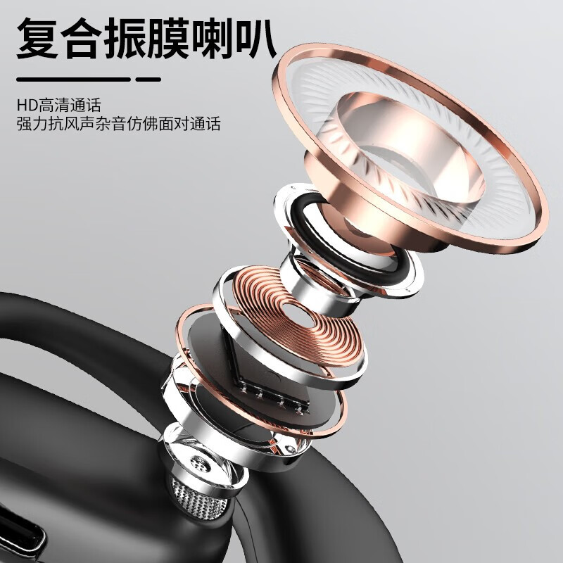 宛奈特【商务开车丨通话清晰】蓝牙耳机无线新款气传导不入耳挂式超长待机运动适用苹果华为小米通用  皓月白【音量大 左右可旋转】 高清之音【连续听歌16小时】 F32