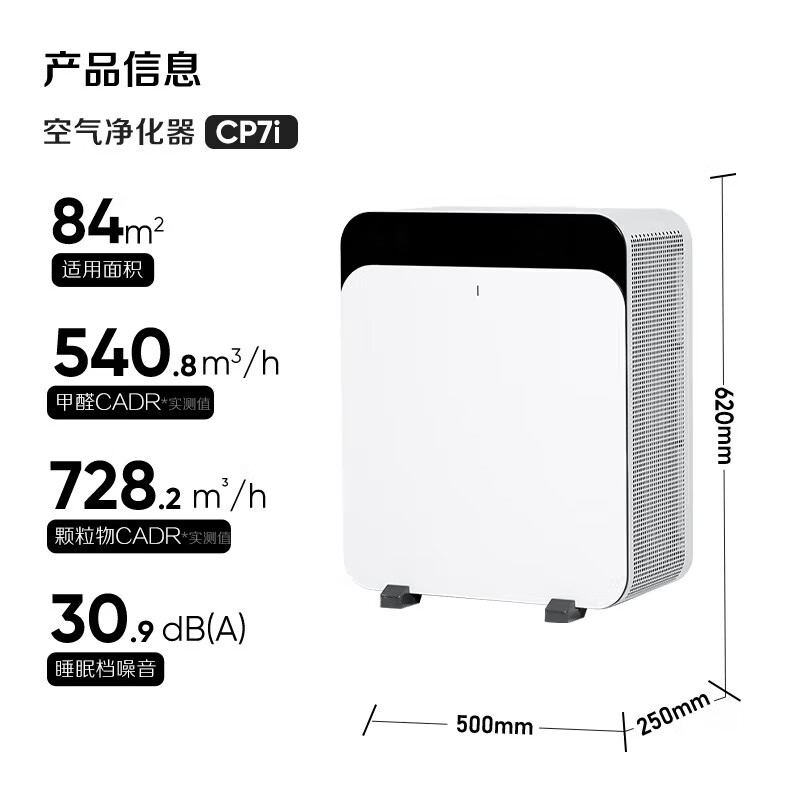 布鲁雅尔（Blueair）空气净化器 CP7i 除甲醛除过敏原异味烟味 303+ 380iF升级款家用电器 CP7i