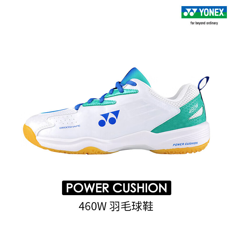 YONEX尤尼克斯羽毛球鞋男女专业比赛动力垫减震透气宽楦舒适SHB460WCR SHB460WCR 白/蓝 男女同款 宽楦 44 码(鞋内长 280mm)