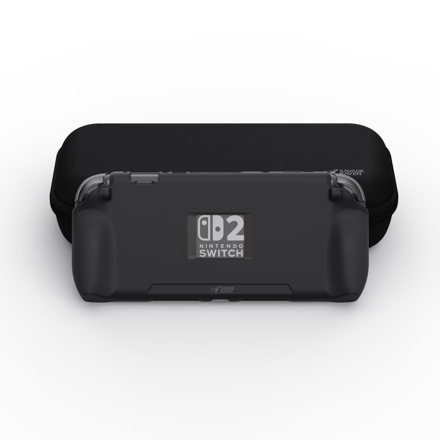Skull & Co.Switch2保护壳 骷髅skullnco 真机开模 无支架自行直立设计 提升手感 StandGrip2 黑色保护壳+EDC收纳包套装