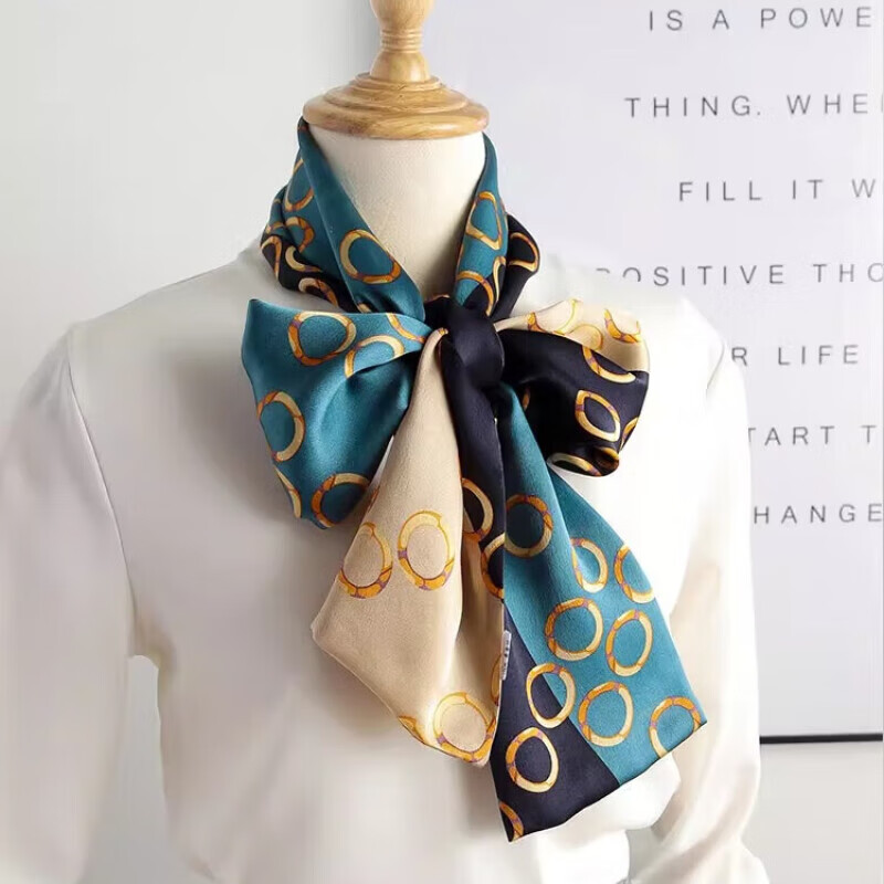 BGUG真丝丝巾女高档桑蚕丝绸披肩围巾女送老婆女友长辈送妈妈生日礼物 珠环相扣