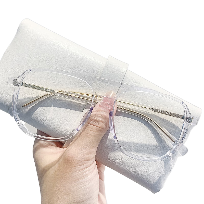 普萊斯透明眼鏡女可配度數(shù)素顏?zhàn)兩彪p梁防藍(lán)光大框 5271冰透果凍+無度數(shù)防藍(lán)光鏡片 配無度數(shù)防藍(lán)光鏡片潮人