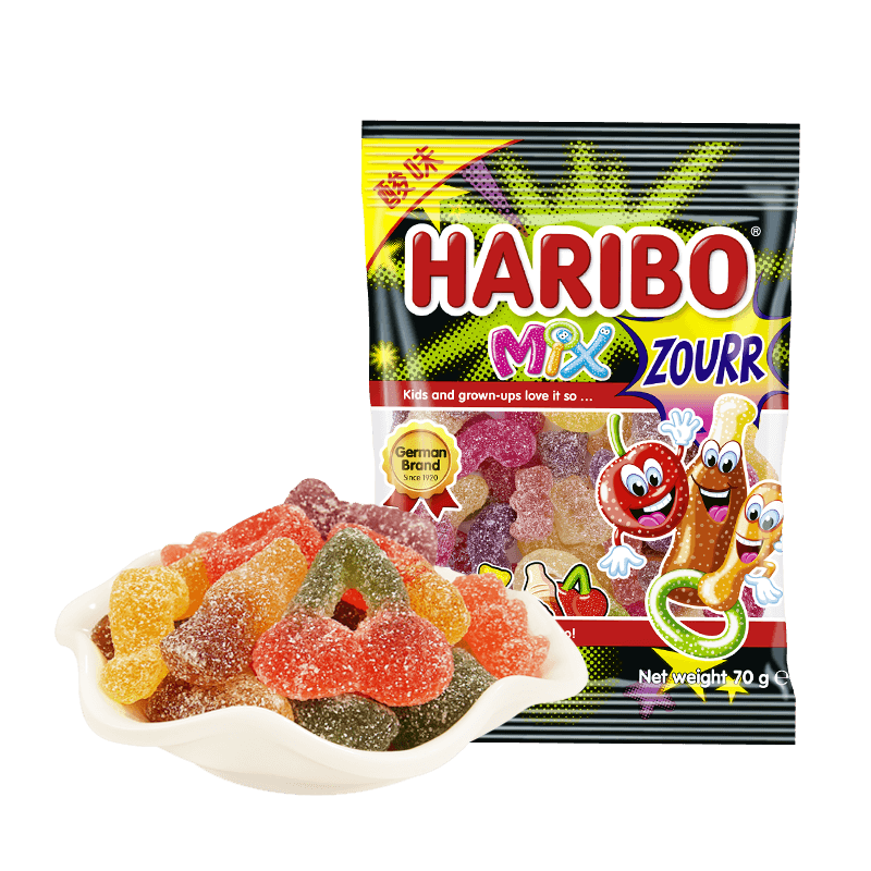 ���𱦣�Haribo����ɰ��Ƥ�ǻ�Ϲ�֭����70g ��������� ��ͯ��ʳ�ǹ� ������ʳ