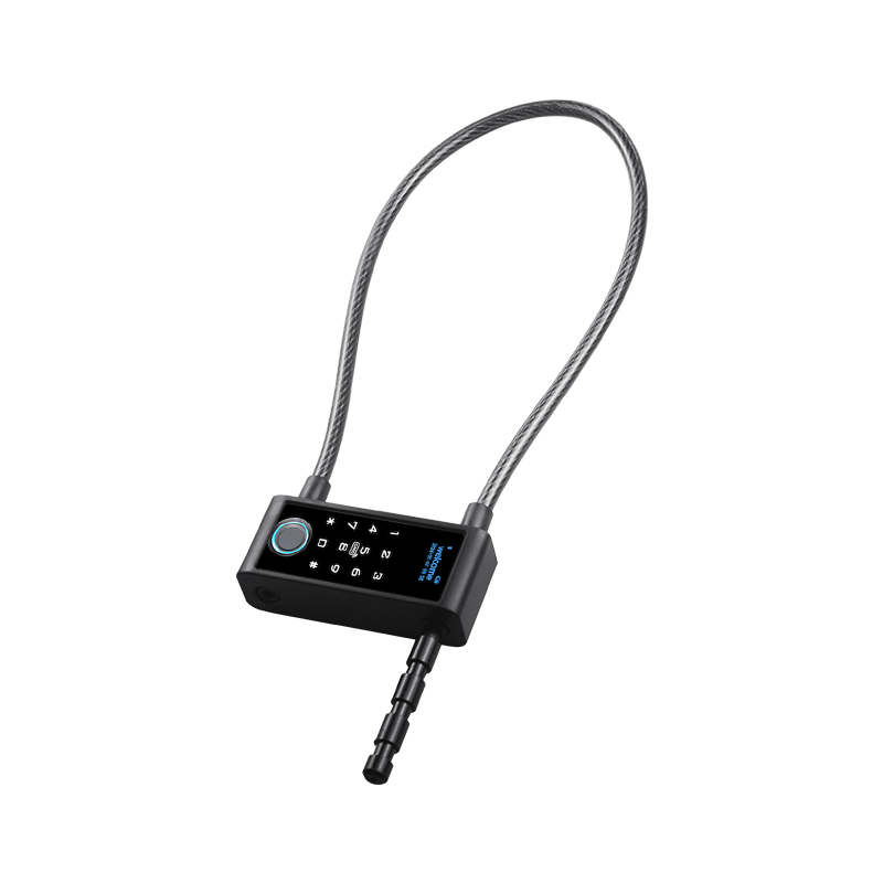 RESET指紋鎖u型玻璃門鎖藍(lán)牙智能u型鎖大門防水鎖辦公室商鋪雙門鋼梁鎖