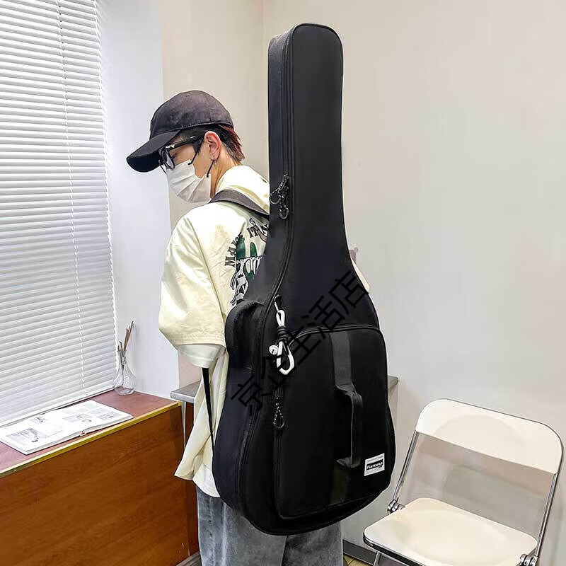 曼爾樂器吉他包吉他琴包41寸40寸民謠吉他古典木吉他包加厚吉他背包袋套 黑色