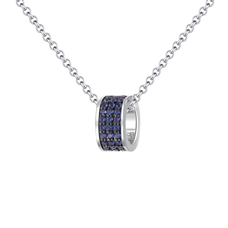 APM Monaco環(huán)形吊墜可調(diào)節(jié) 925銀 項(xiàng)鏈 男女同款情侶款 藍(lán)色 藍(lán)色 F