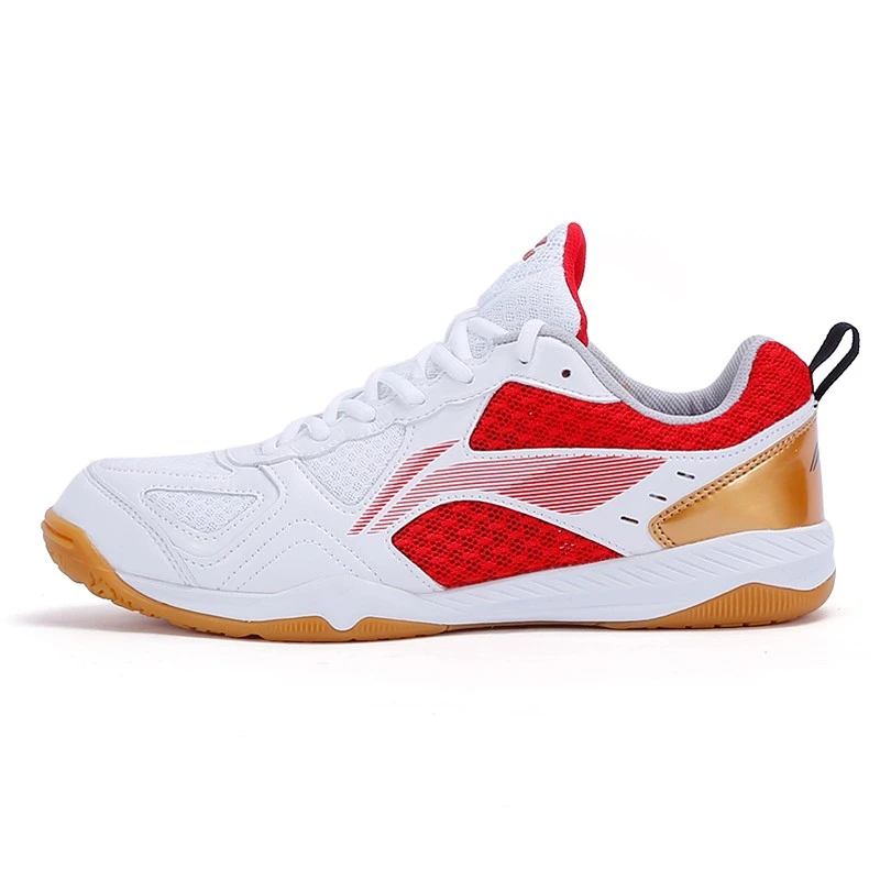 李宁（LI-NING）李宁乒乓球鞋国家队训练款男鞋防滑底透气耐磨专业女乒乓球运动鞋 APTT 019-2白/赤樱红 44