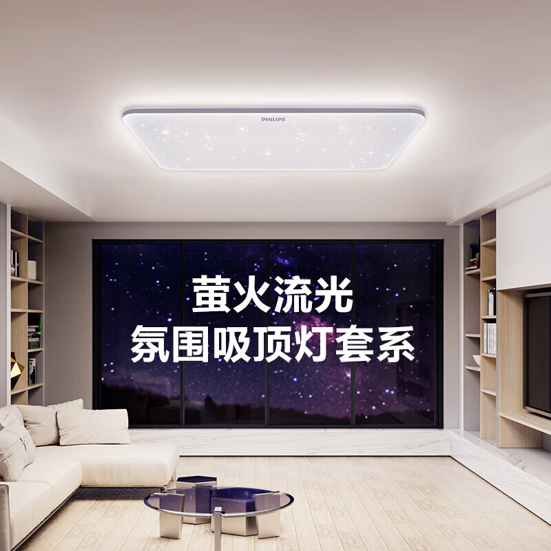 飞利浦客厅吸顶灯全光谱护眼智能卧室灯已接入APP流萤【包安装】 48W 18㎡内适用 3300lm 流萤星空款