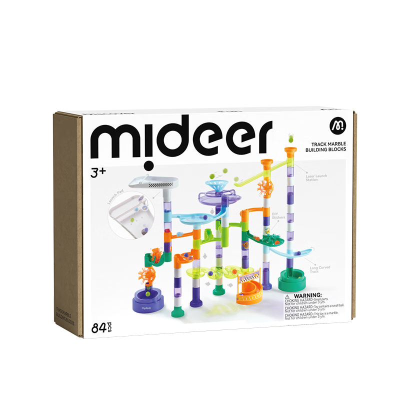 彌鹿（MiDeer）積木玩具DIY男孩女孩拼裝滑道軌道滾珠積木-銀河競(jìng)速家居裝飾