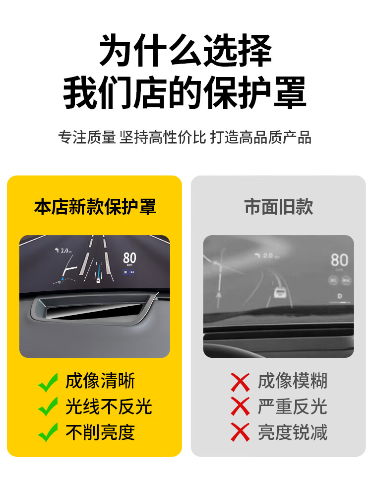 芒芒适用魏派蓝山DHT抬头显示保护罩魏牌HUD防护罩防尘罩件品 原车黑2324款魏派蓝山升级A