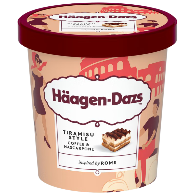 哈根達斯（Haagen-Dazs）提拉米蘇風(fēng)味冰淇淋 420ml 大桶家庭裝冰激凌